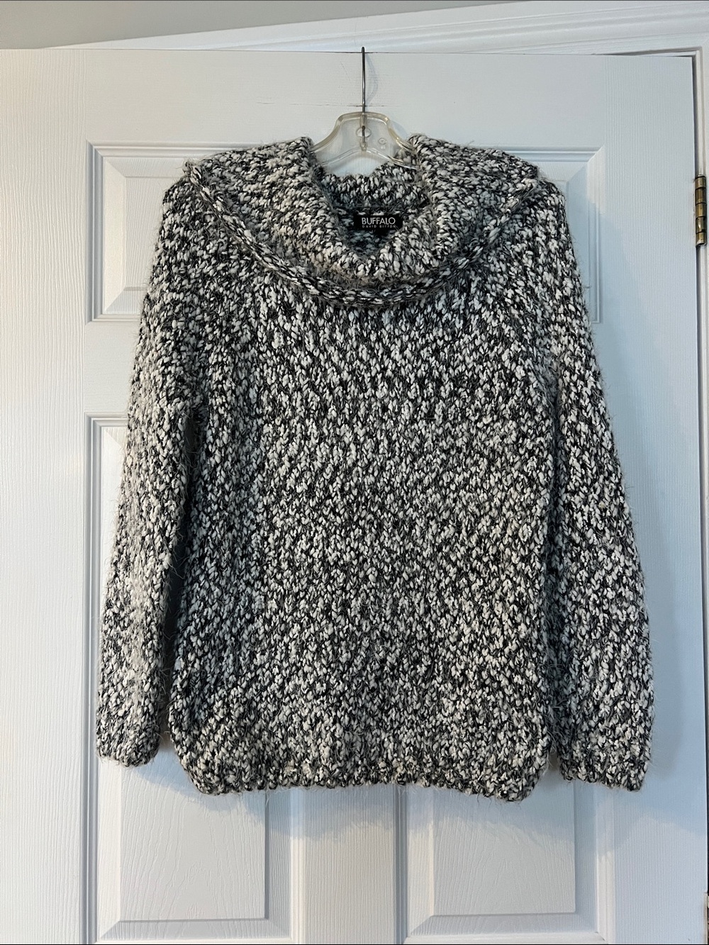 Buffalo David Bitton Black & White Marled Cowl Sweater